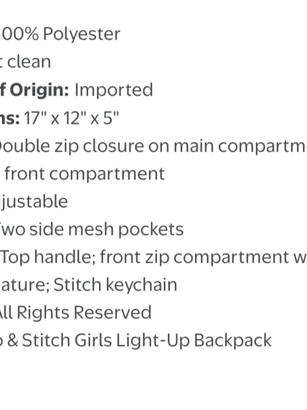 Disney Stitch Backpack With LIGHTS!